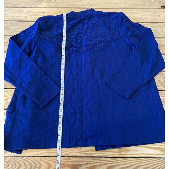 Isaac Mizrahi Live Open Front Cardigan Size XL Women’s Navy French Terry - Picture 6 of 8
